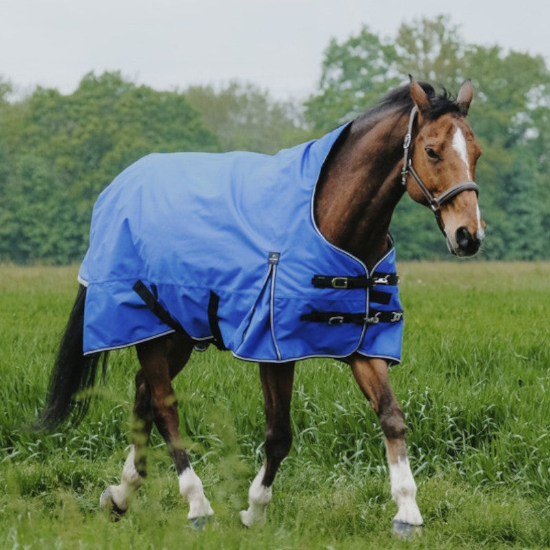 Equithème - Couverture d'extérieur Tyrex Aisance 1200D High Neck bleu roi 150g | - Ohlala
