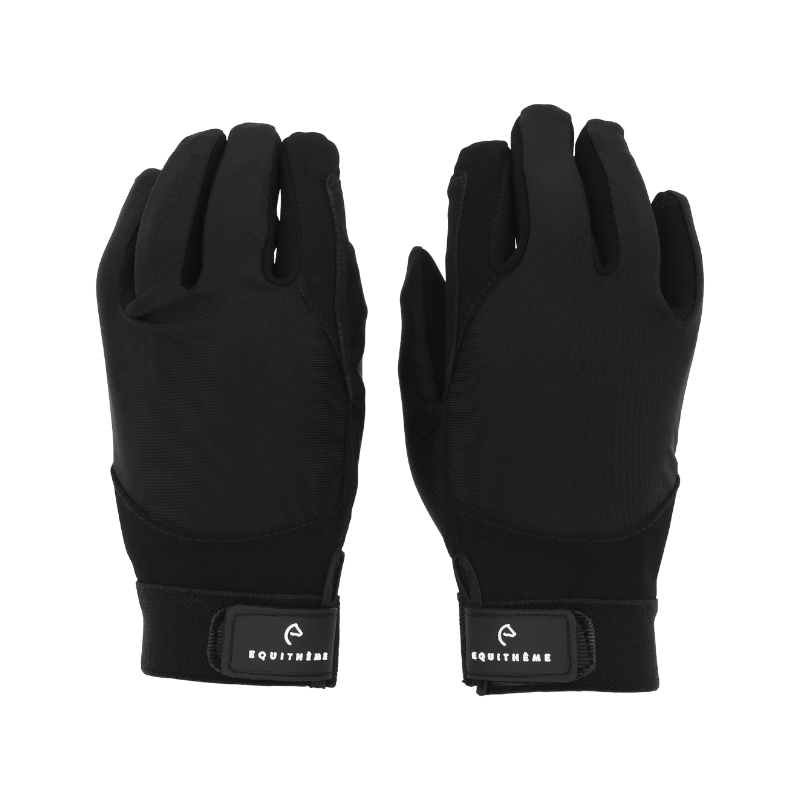 Equithème - Gants Maelle enfant noir | - Ohlala