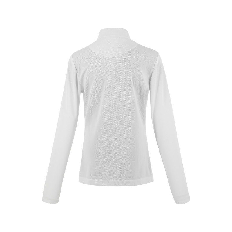 Equithème - Polo de concours manches longues mesh femme Buffy blanc | - Ohlala
