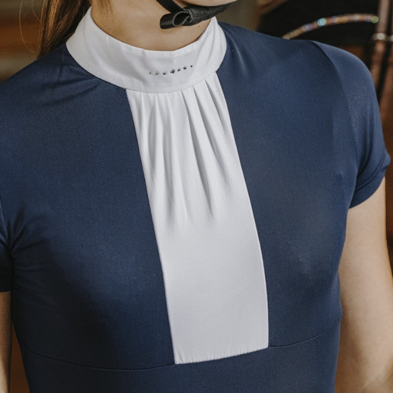 Equithème - Polo de concours manches courtes femme Doha marine | - Ohlala