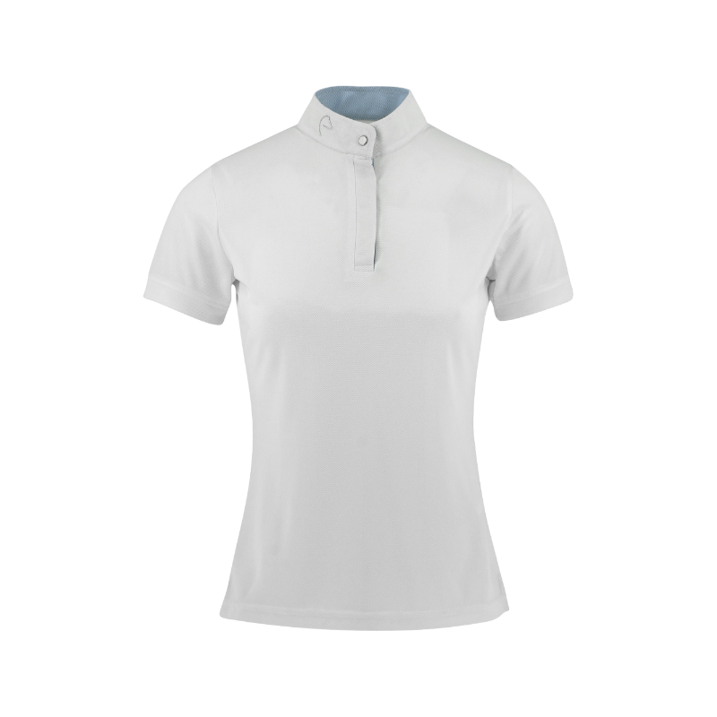 Equithème - Polo de concours manches courtes femme Mesh Betty blanc | - Ohlala