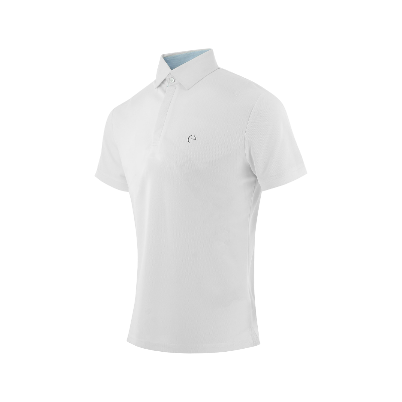 Equithème - Polo de concours manches courtes mesh homme Edy blanc | - Ohlala