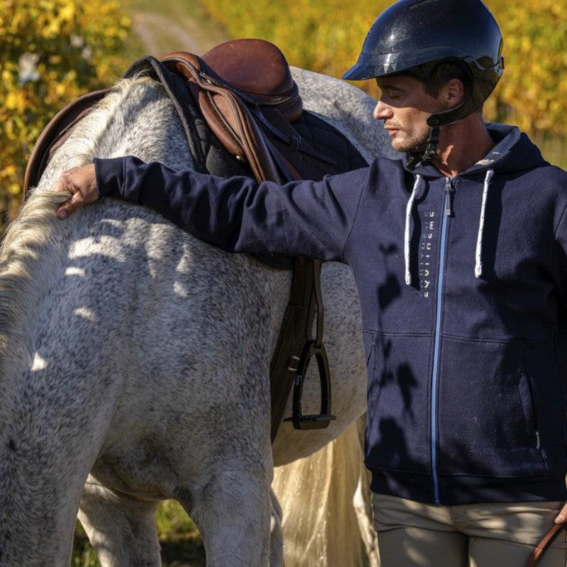 Equithème - Sweat manches longues homme Herve marine | - Ohlala