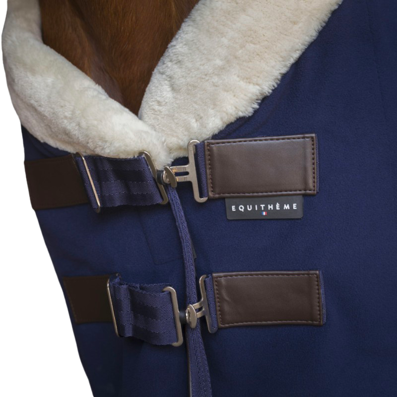 Equithème - Chemise polaire Teddy marine | - Ohlala