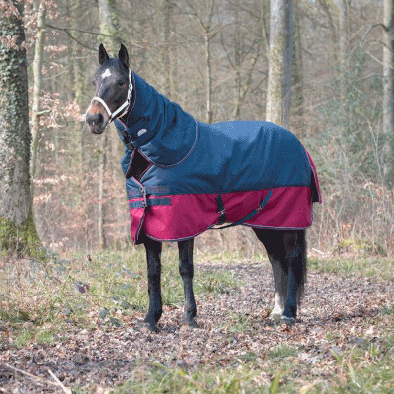 Equithème - Couvre-cou Tyrex 1200D 0g marine/bordeaux | - Ohlala