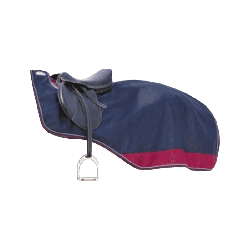 Equithème - Couvre-reins Tyrex doublé polaire marine/bordeaux 1200D 0g | - Ohlala