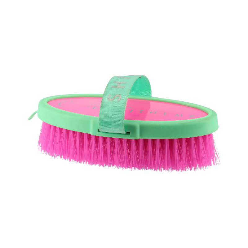 Equithème - Brosse douce Je t'aime rose fluo