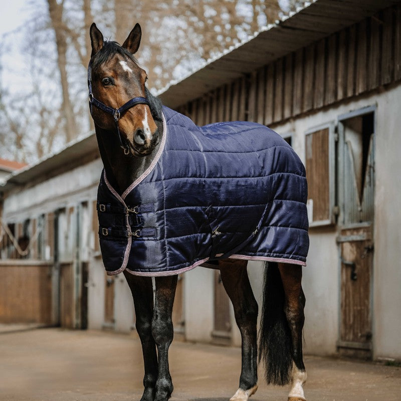 Equithème - Couverture d'écurie Aztec 200g marine | - Ohlala
