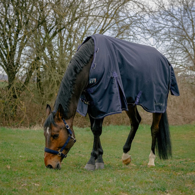 Equithème - Couverture d'extérieur Anatomic Aisance 1200D 0g marine | - Ohlala