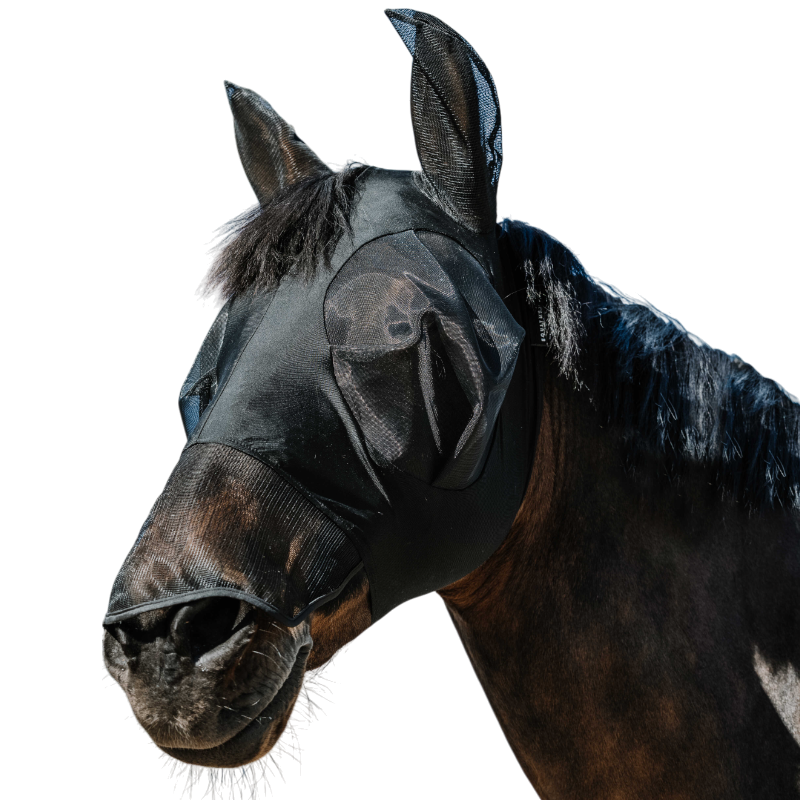 Equithème - Vlieg- en UV-maske met zwarte oren en neus