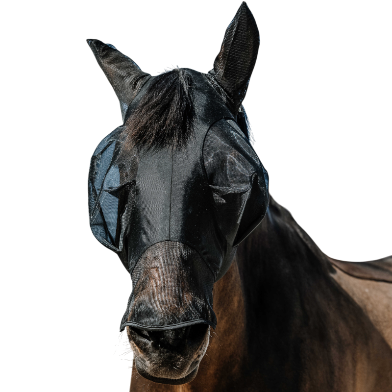 Equithème - Vlieg- en UV-maske met zwarte oren en neus