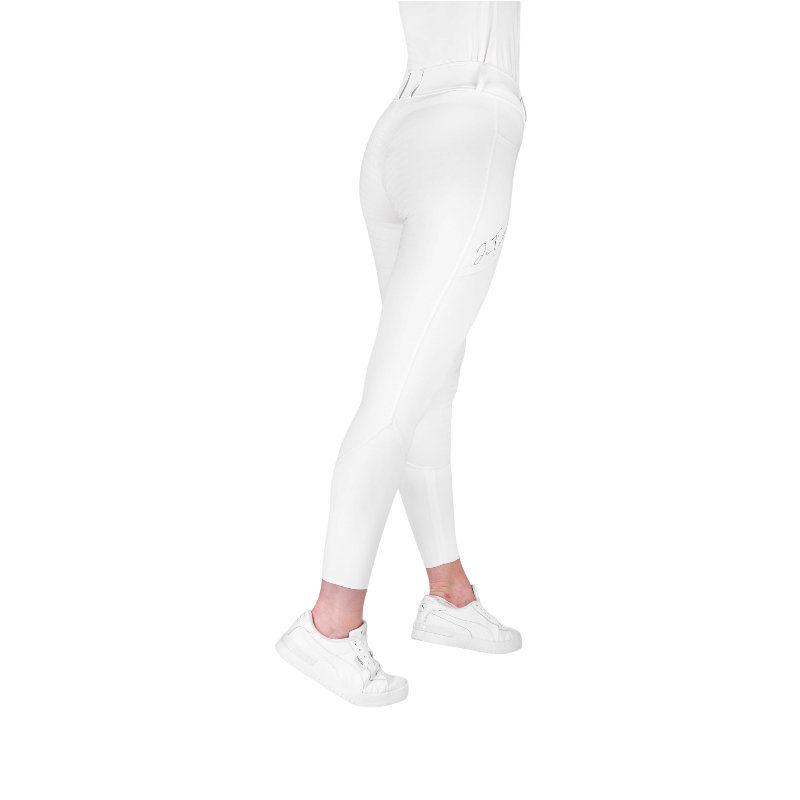 Equithème - Pantalon d'équitation enfant Elsa Je t'aime blanc | - Ohlala