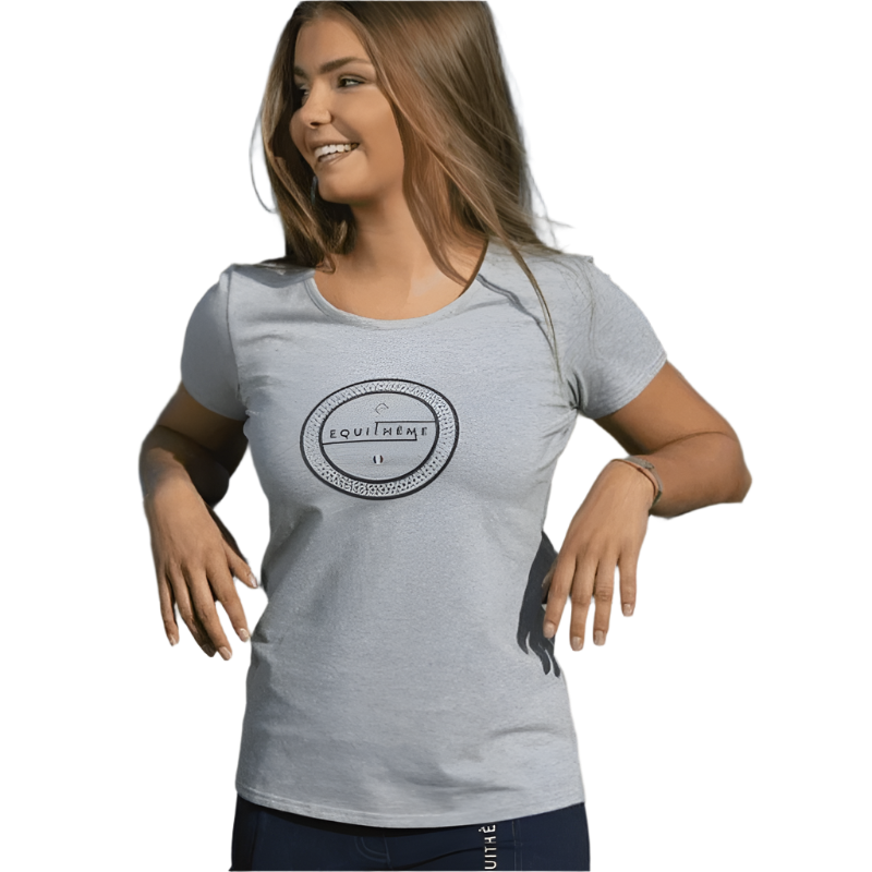 Equithème - T-shirt manches courtes femme Anna gris | - Ohlala