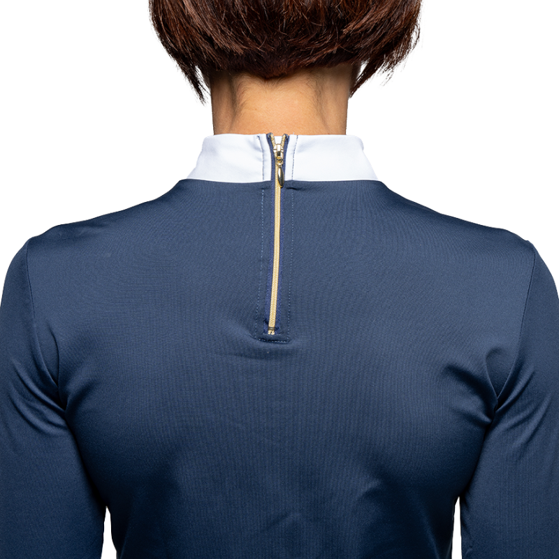 Flags & Cup - Lange mouwen wedstrijd polo dames Isla marine