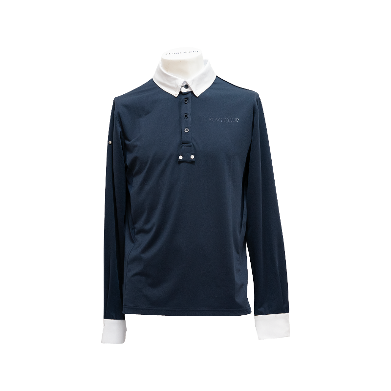 Flags & Cup - Polo de concours manches longues homme San Remo marine | - Ohlala