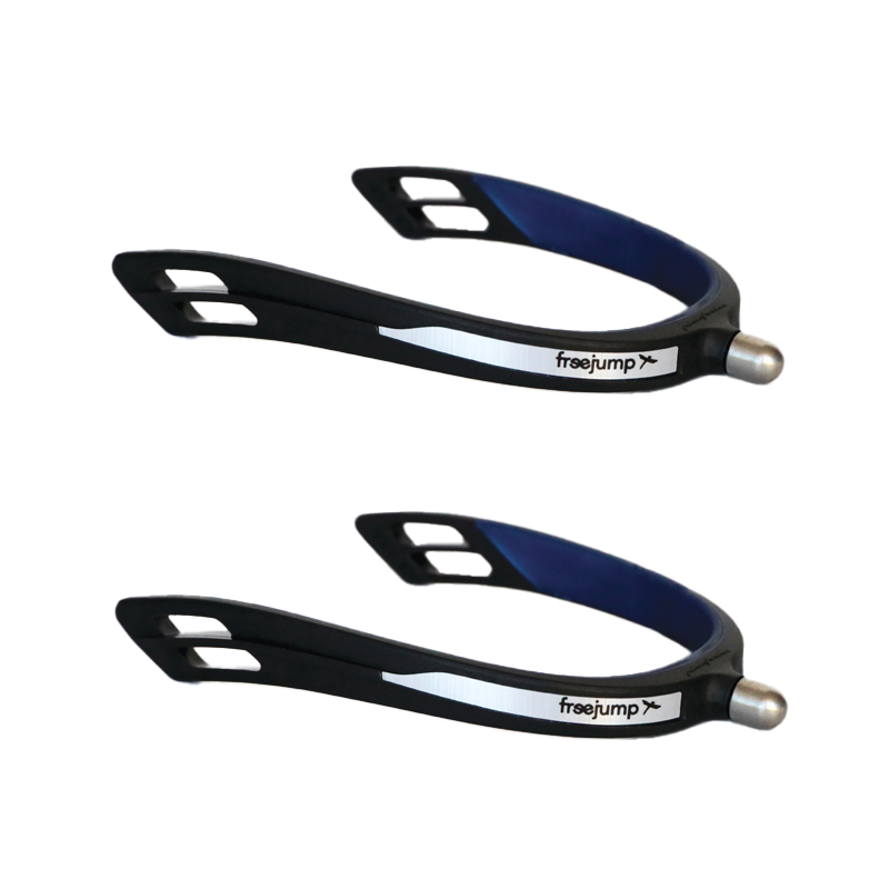 Freejump - Éperons articulés Spur'One à bout rond noir / bleu perle | - Ohlala