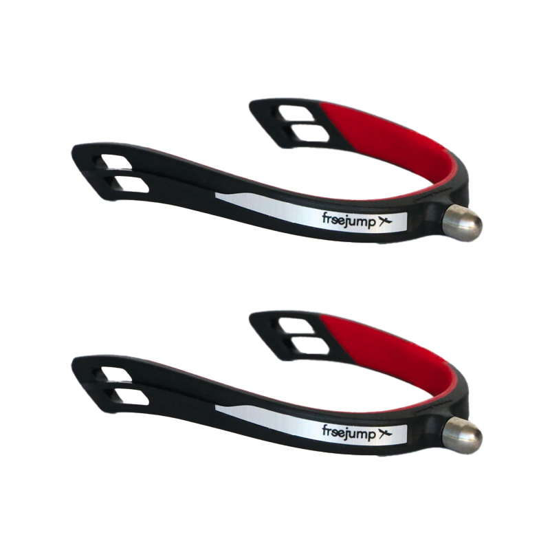 Freejump - Éperons articulés Spur'One à bout rond noir / rouge perle | - Ohlala