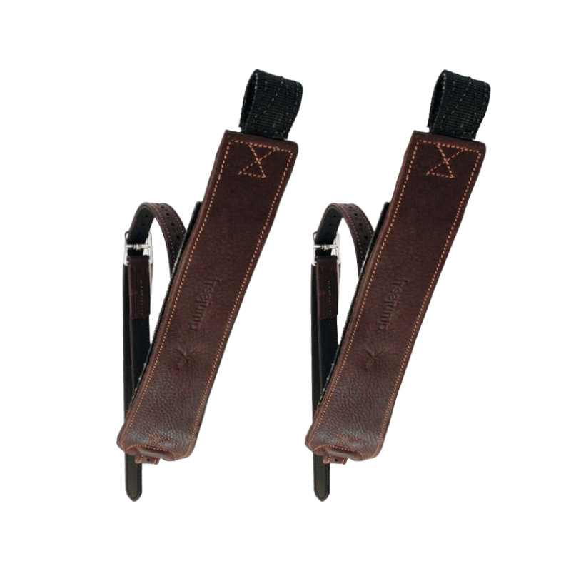 Freejump - Étrivières Progrip marron | - Ohlala