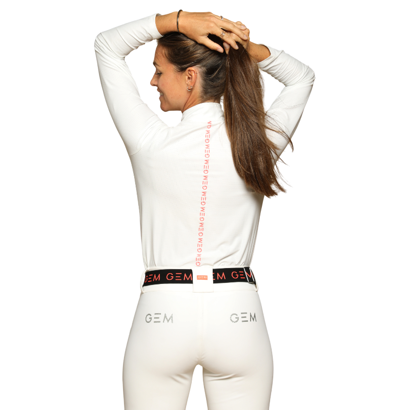 GEM - Polo manches longues Victor femme blanc