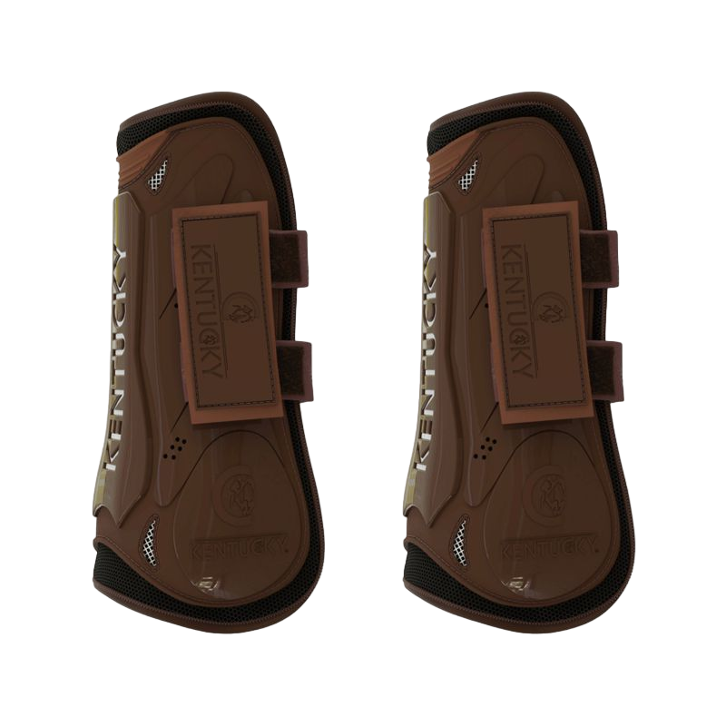 Kentucky Horsewear - Guêtres ouvertes velcro marron | - Ohlala