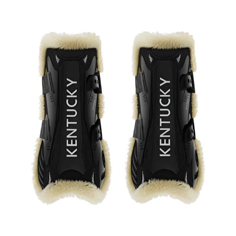Kentucky Horsewear - Guêtres ouvertes mouton vegan Bamboo Elastic noir x2 | - Ohlala