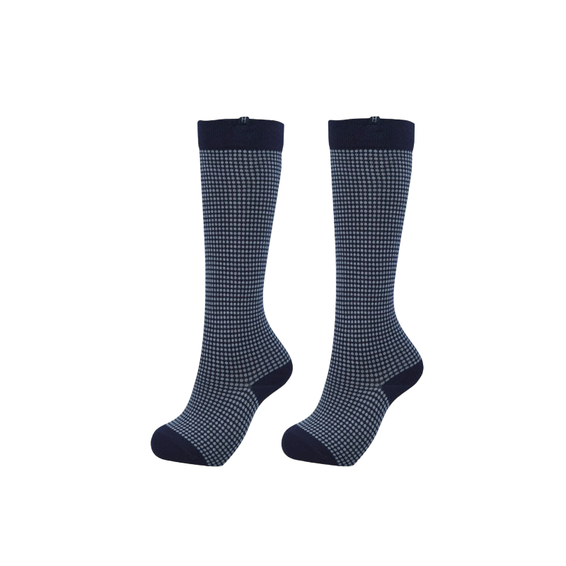 Harcour - Chaussettes d'équitation Spiral tweed marine/ blanc (x1)