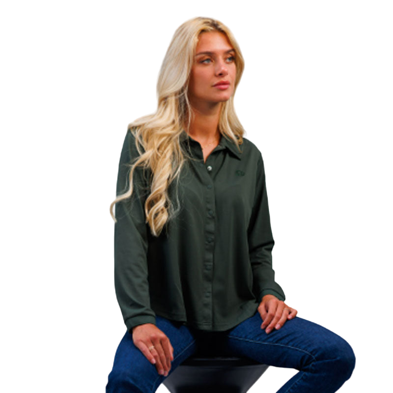 Harcour - Chemise manches longues femme Sharly kaki | - Ohlala