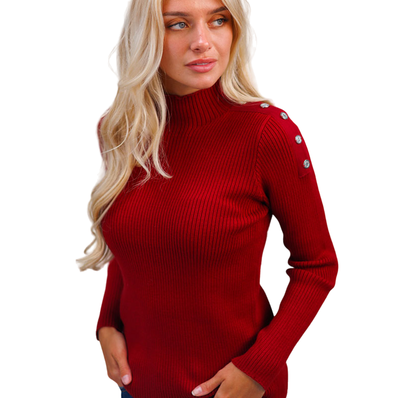 Harcour - Pull femme Swambi rouge rubis | - Ohlala