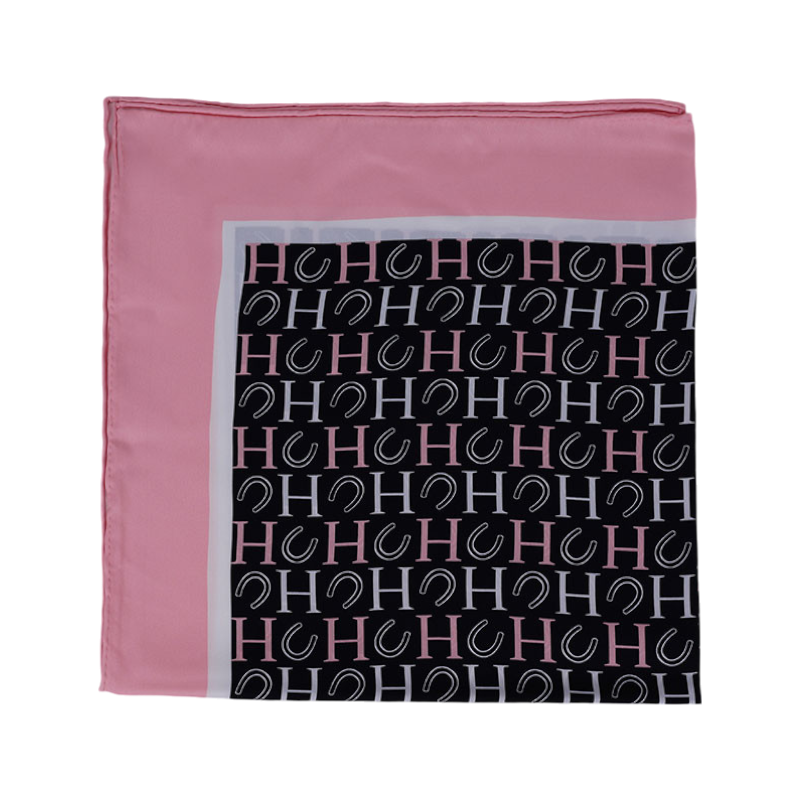 Harcour - Foulard Sarja noir/ rose/ blanc | - Ohlala