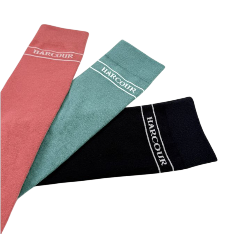 Harcour - Chaussettes d'équitation Beeges marine/ paon/ grapefruit (x3) | - Ohlala