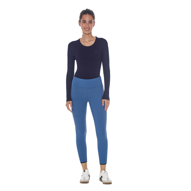 Harcour - Legging d'équitation polaire femme Lili steel blue | - Ohlala