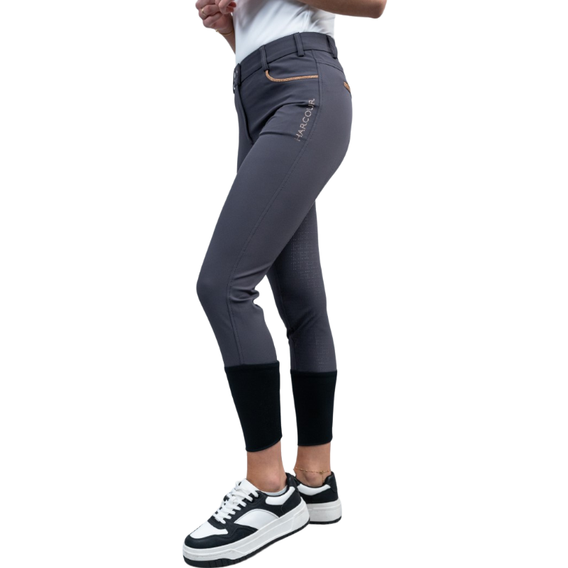Harcour - Pantalon d'équitation femme Boogie dark grey/ rose gold | - Ohlala