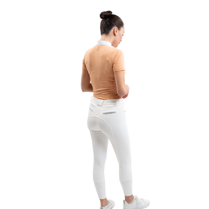 Harcour - Polo de concours manches courtes femme Paris abricot | - Ohlala