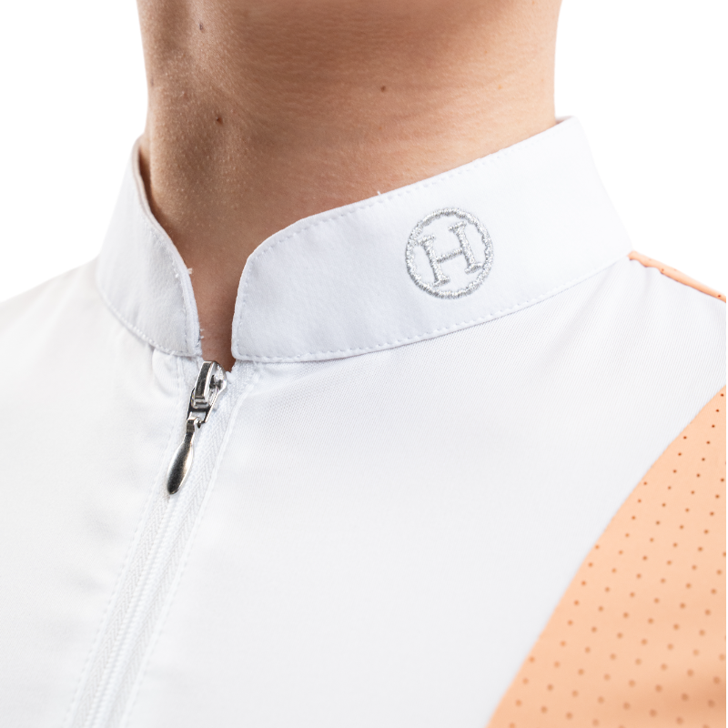 Harcour - Polo de concours manches courtes femme Paris abricot | - Ohlala