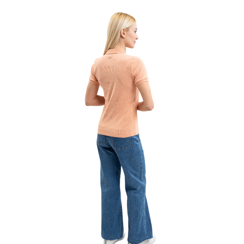 Harcour - Polo manches courtes femme Pamoly abricot | - Ohlala