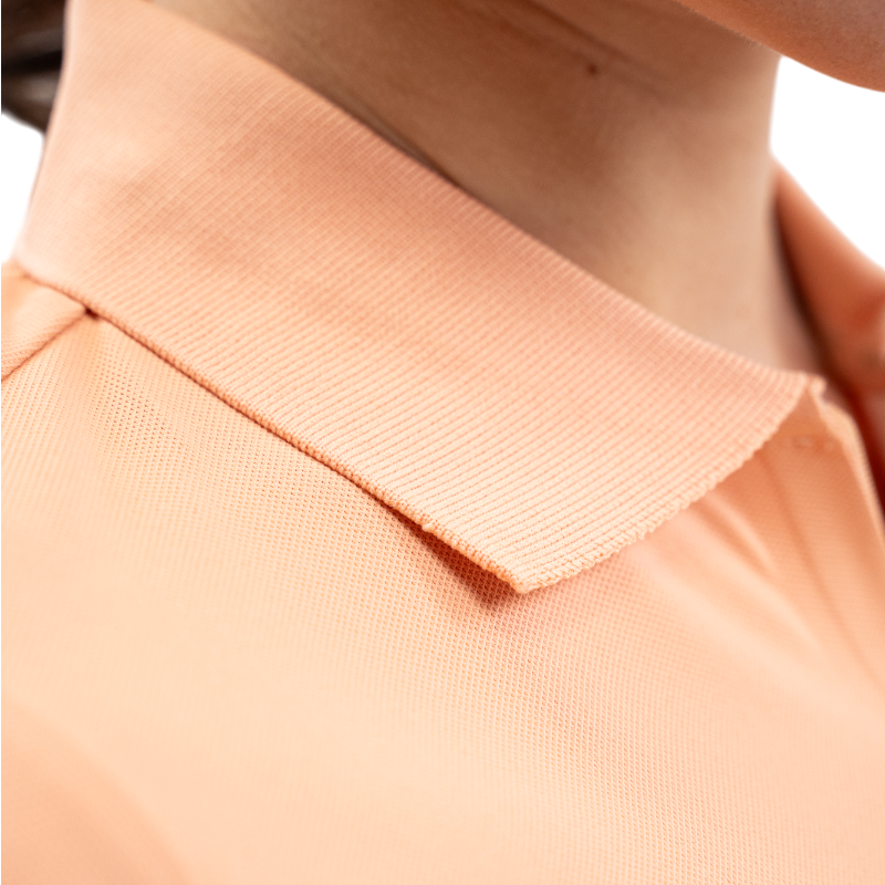 Harcour - Long sleeve women's polo Pepite apricot