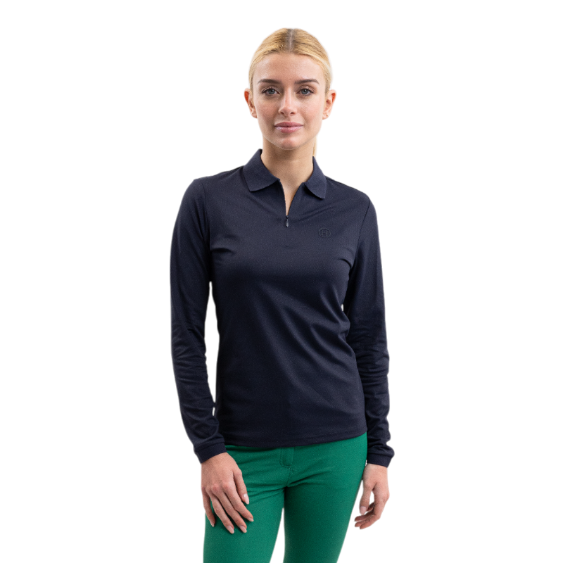 Harcour - Polo manches longues femme Pepite marine | - Ohlala