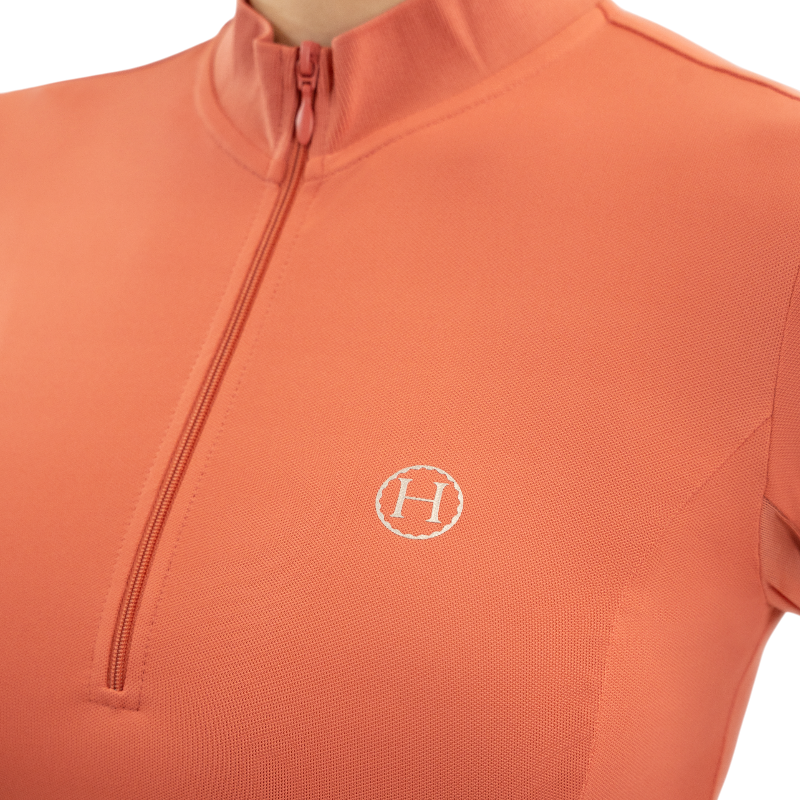Harcour - Polo techniques manches longues femme Tess pamplemousse | - Ohlala