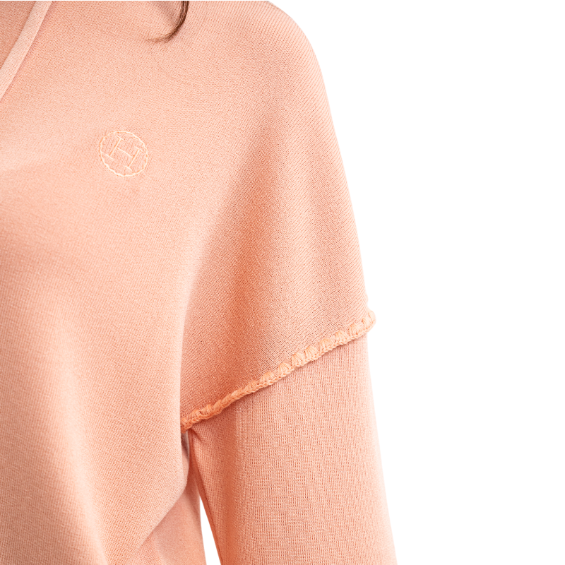 Harcour - Sweat à capuche manches longues femme Plume abricot | - Ohlala