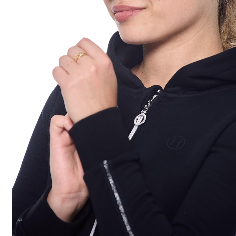 Harcour - Sweat à zip manches longues femme Sworm noir | - Ohlala