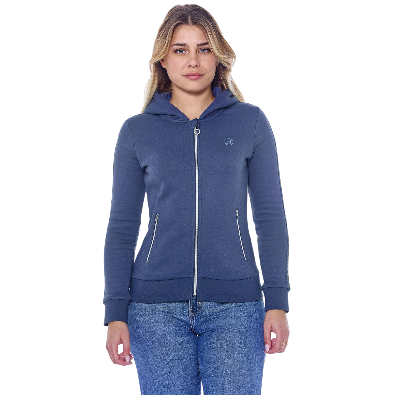 Harcour - Sweat à zip manches longues femme Sworm steel blue | - Ohlala