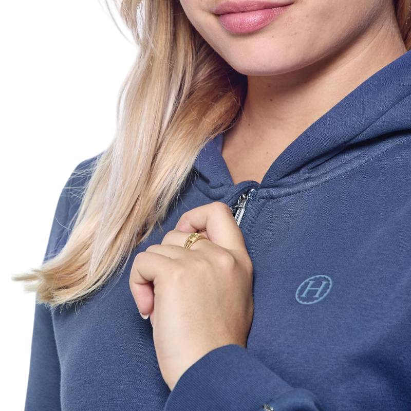 Harcour - Sweat à zip manches longues femme Sworm steel blue | - Ohlala
