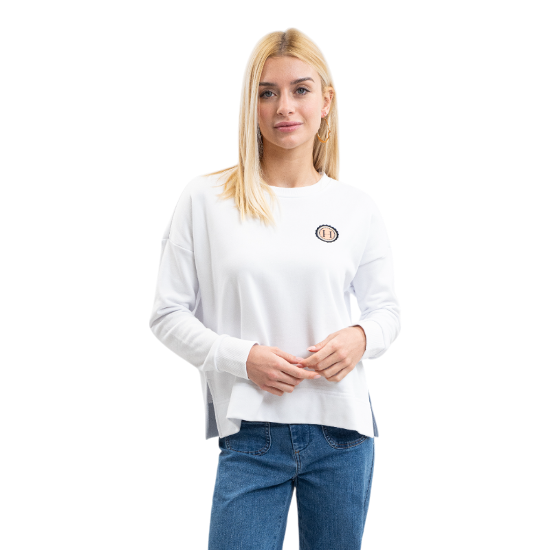 Harcour - Sweat manches longues femme Santana blanc | - Ohlala