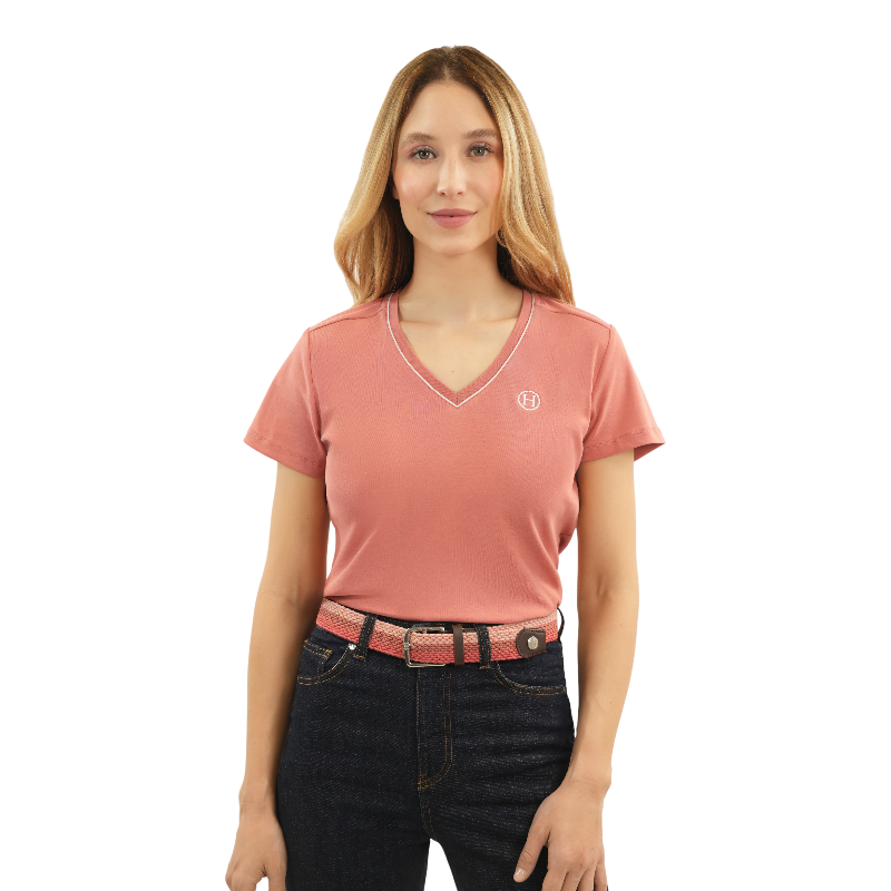 Harcour - T-shirt manches courtes femme Berenice rose aurore | - Ohlala