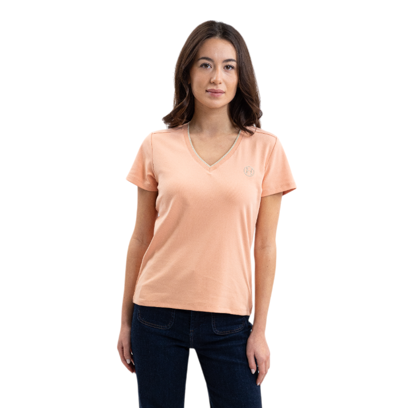 Harcour - T-shirt manches courtes femme Taraza abricot | - Ohlala