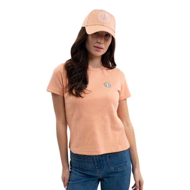 Harcour - T-shirt manches courtes femme Tchaka abricot | - Ohlala