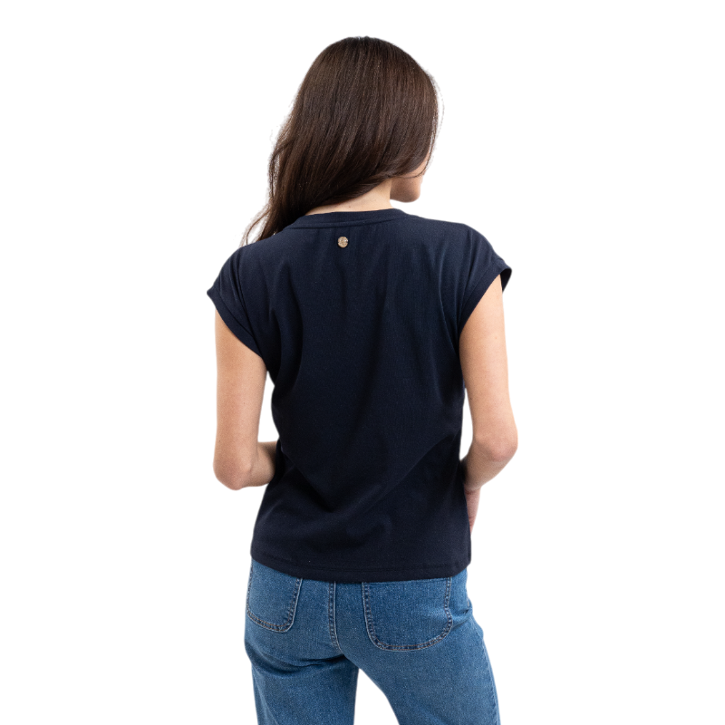 Harcour - T-shirt manches courtes femme Tchaka marine