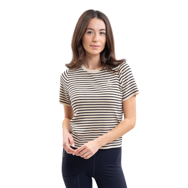 Harcour - T-shirt manches courtes femme Tzimi lin/ marine | - Ohlala