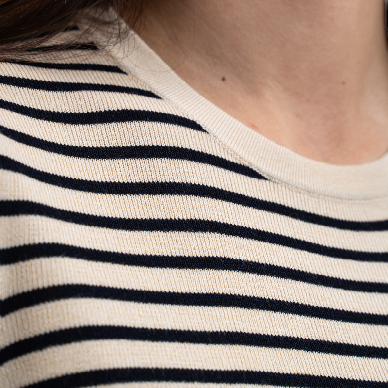 Harcour - T-shirt manches courtes femme Tzimi lin/ marine | - Ohlala