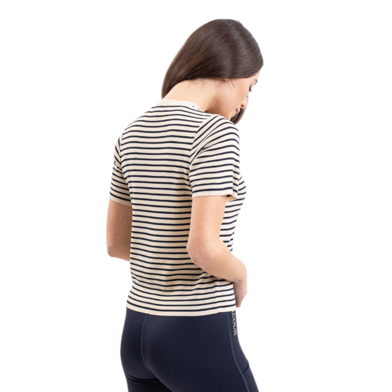 Harcour - T-shirt manches courtes femme Tzimi lin/ marine | - Ohlala